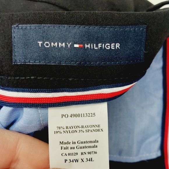NEW Tommy Hilfiger Black Mid Rise Straight Leg Dress Pants 3888 - Picture 8 of 9